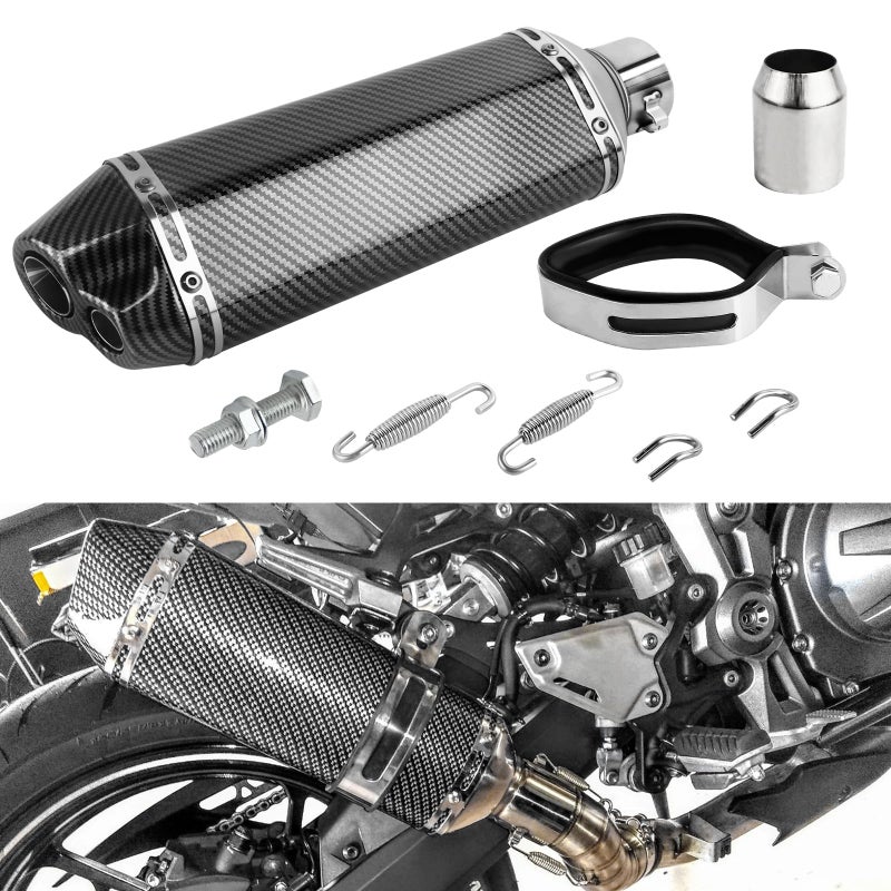 FLYPIG 1.54-2" dual outlet Inlet Slip On Exhaust Muffler Pipe with 39-51mm Diameter Exhaust for Dirt Bike Street/Sport Motorcycles and Scooters ATV - Image 4